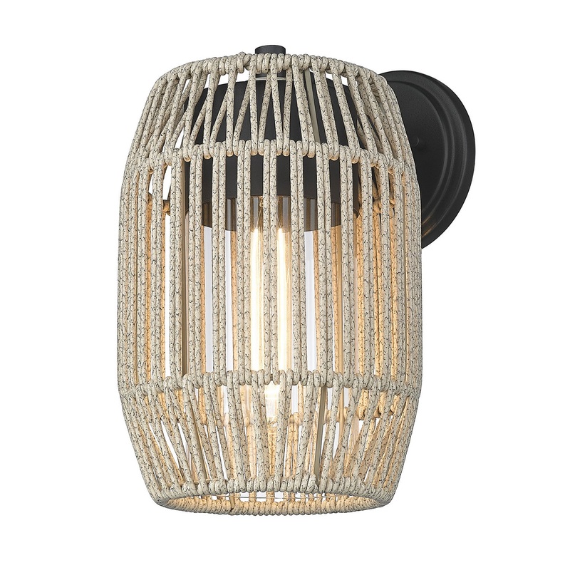 Seabrooke One Light Outdoor Wall Sconce in Natural Black