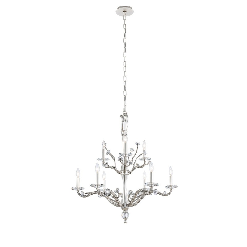 Venus Nine Light Chandelier in Pewter