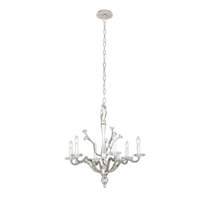 Venus Six Light Chandelier in Pewter