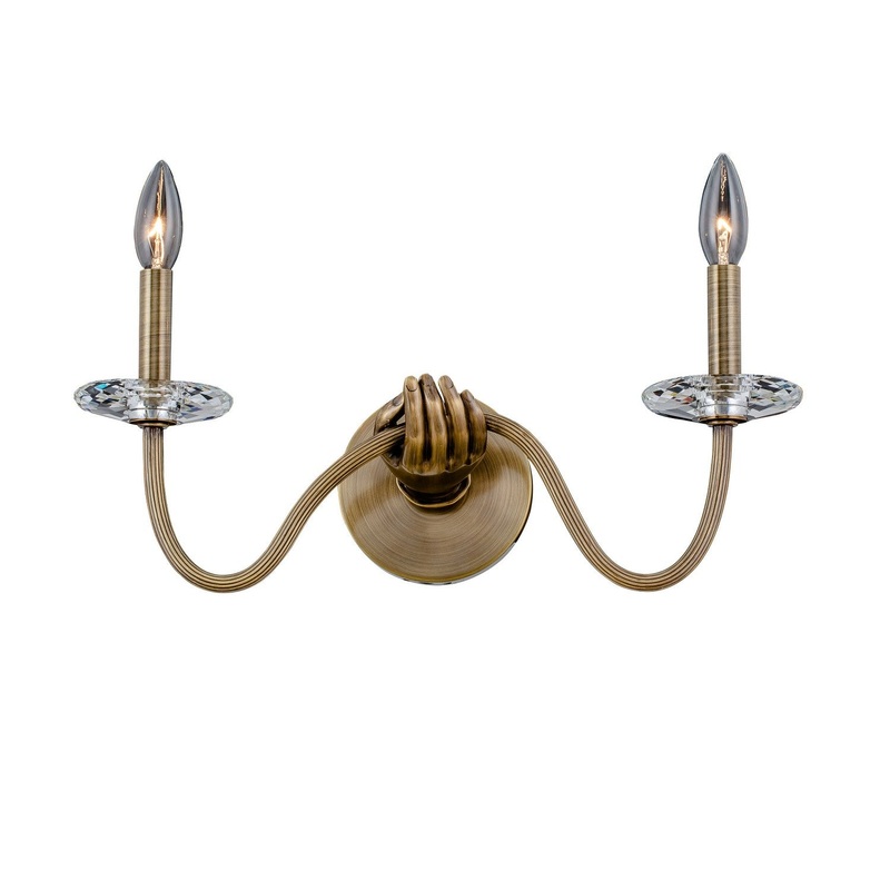 Venus Two Light Wall Sconce in Historic Brass