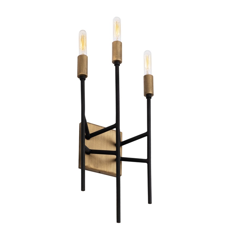 Bodie Three Light Wall Sconce in Havana Gold/Carbon
