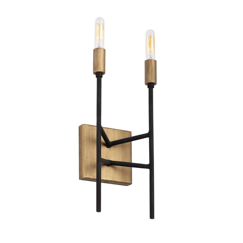 Bodie Two Light Wall Sconce in Havana Gold/Carbon