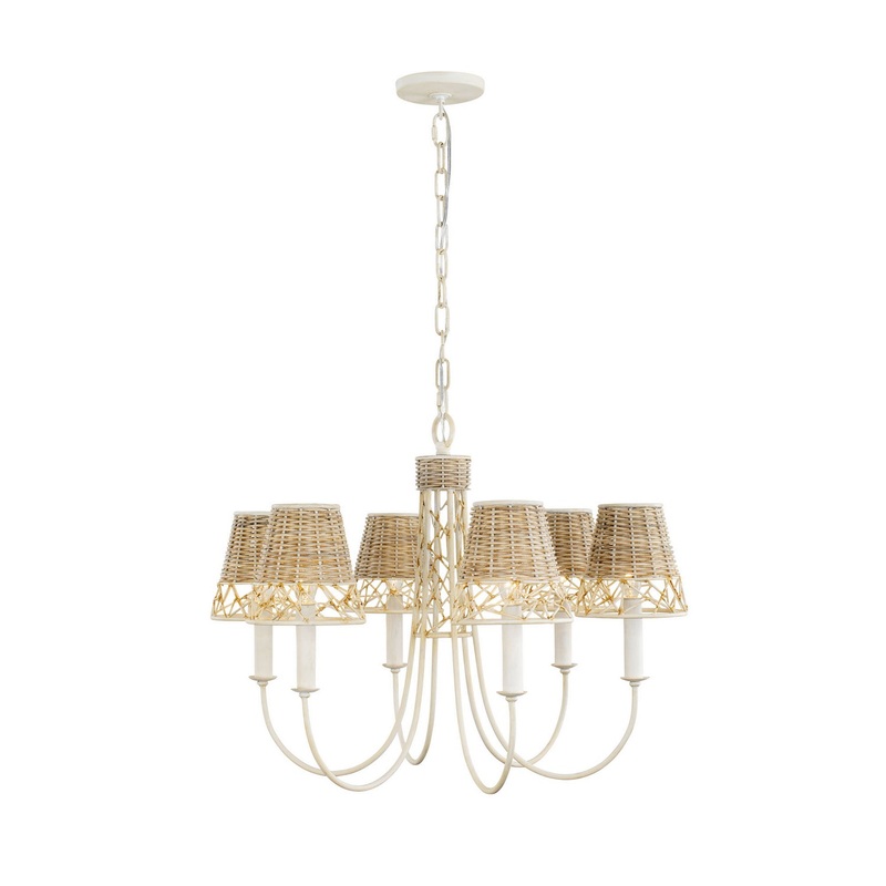 Cayman Six Light Chandelier in Country White