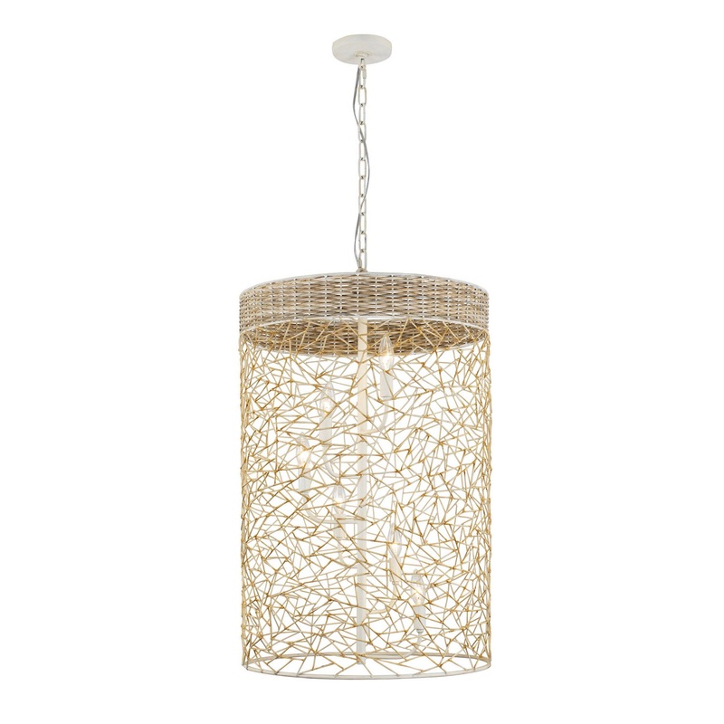 Cayman Six Light Foyer Pendant in Country White