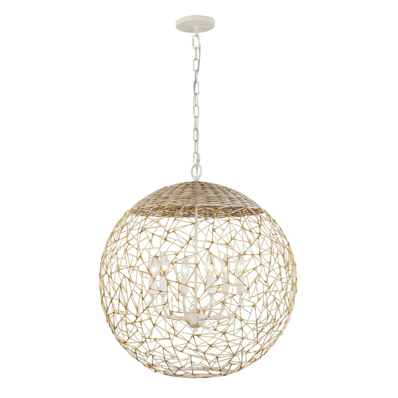 Cayman Six Light Pendant in Country White