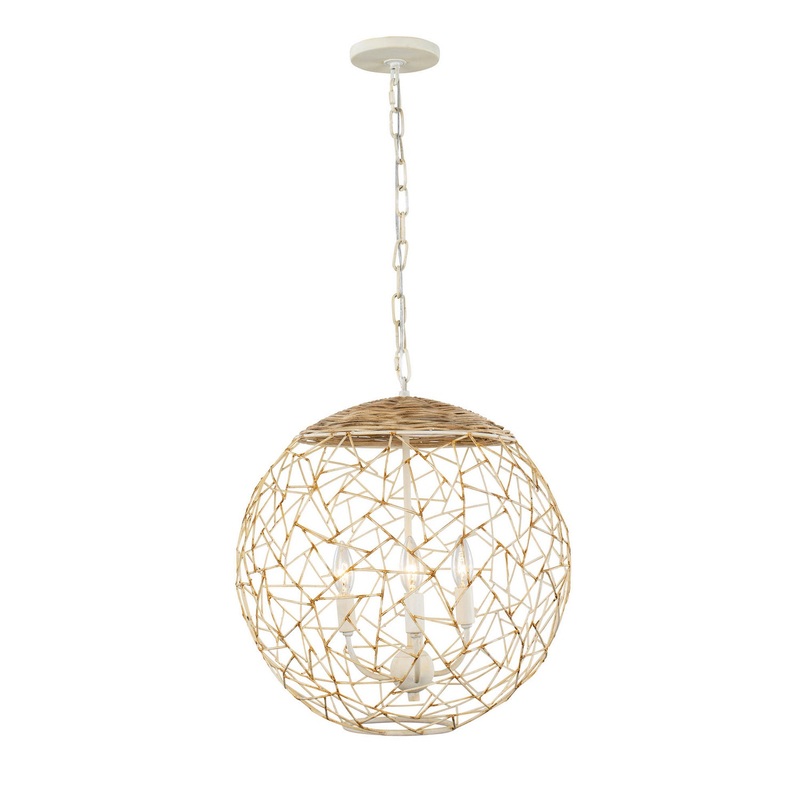 Cayman Three Light Pendant in Country White