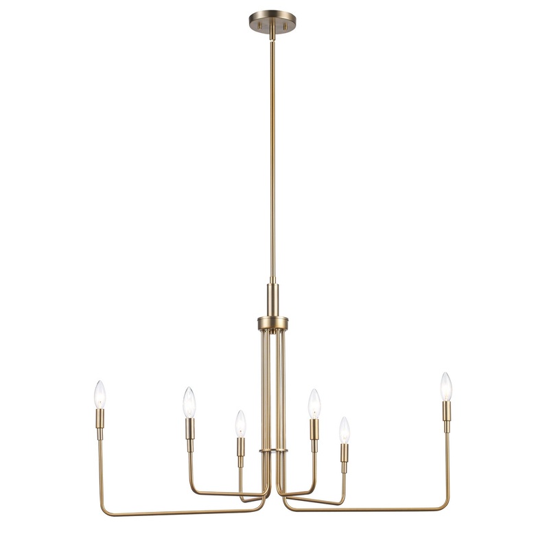 Charlotte Six Light Chandelier in Antique Gold