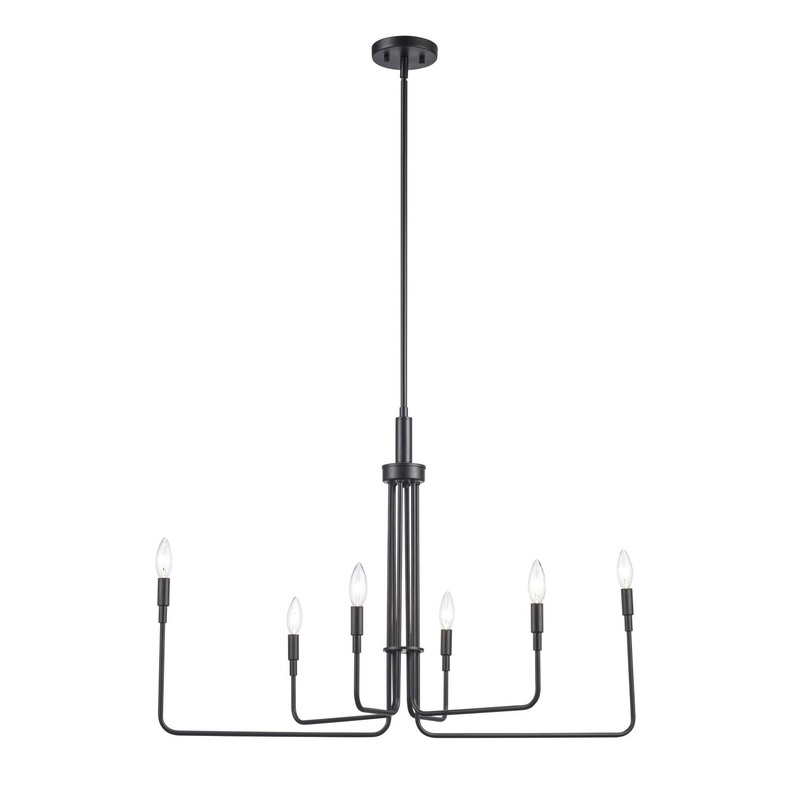 Charlotte Six Light Chandelier in Black