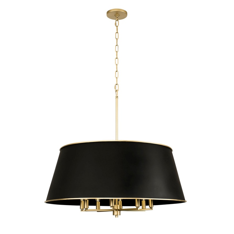 Coco Eight Light Pendant in Matte Black/French Gold