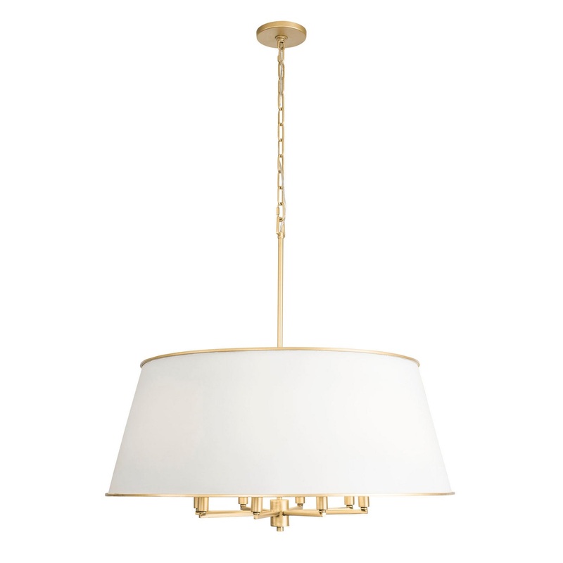 Coco Eight Light Pendant in Matte White/French Gold