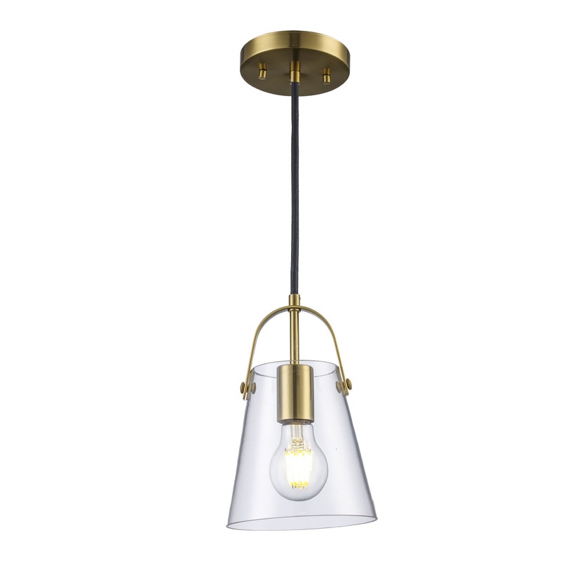 Curry One Light Mini Pendant in Antique Gold
