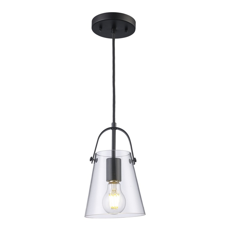 Curry One Light Mini Pendant in Black