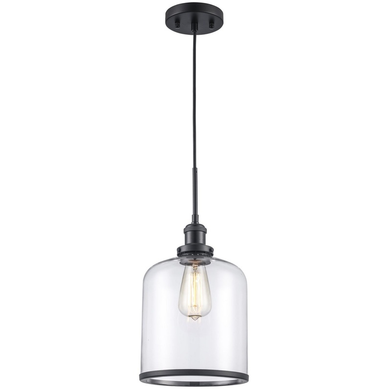 Dorina One Light Mini Pendant in Black