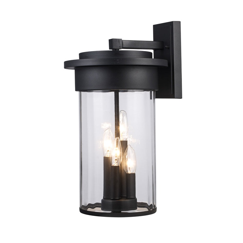Four Light Wall Lantern in Black