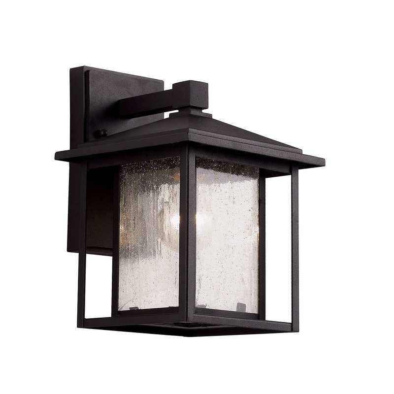 Grove One Light Wall Lantern in Black