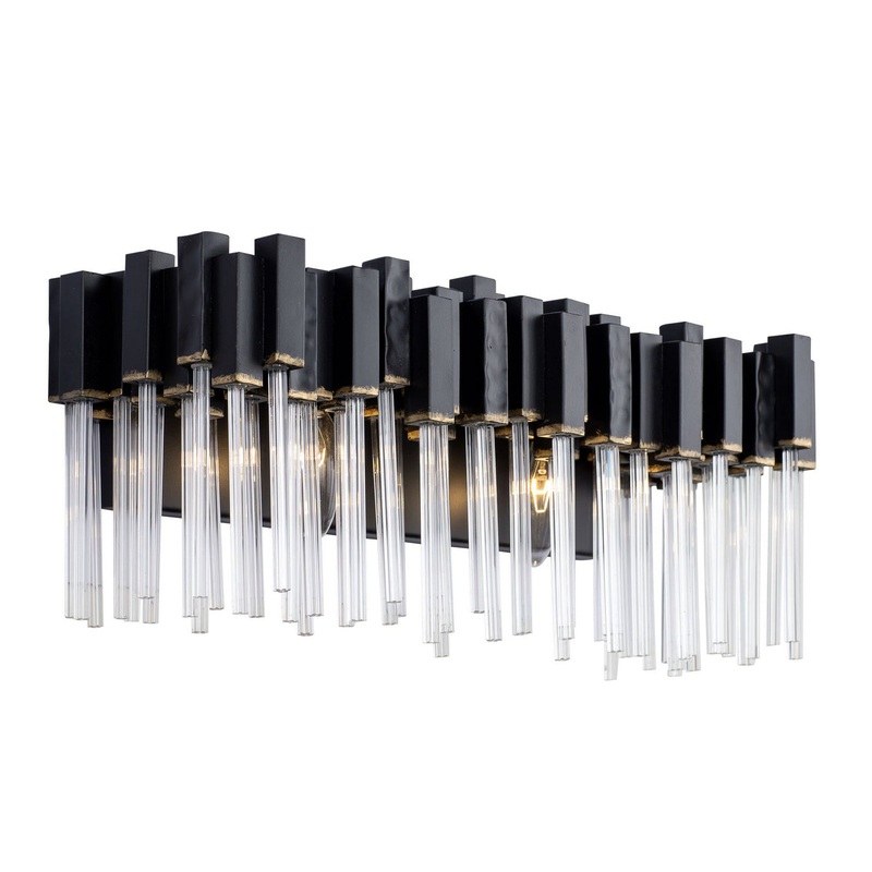 Matrix Two Light Bath in Matte Black/French Gold