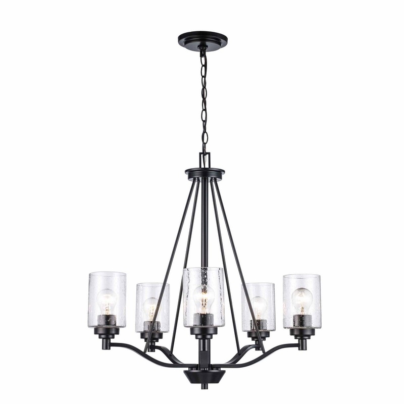 Mod Pod Five Light Chandelier in Black