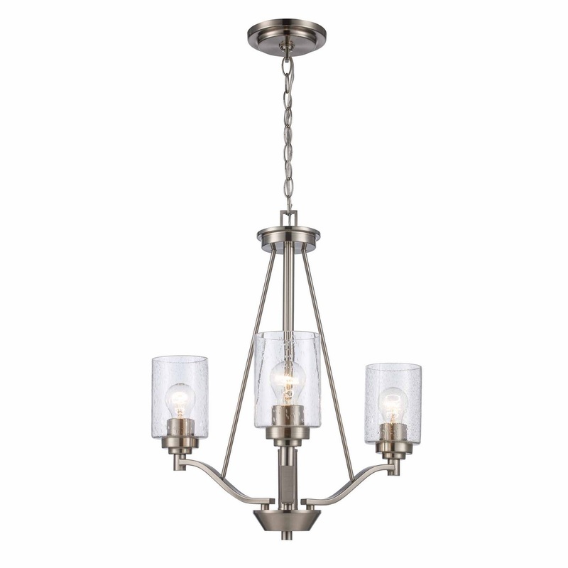Mod Pod Three Light Chandelier in Brushed Nickel