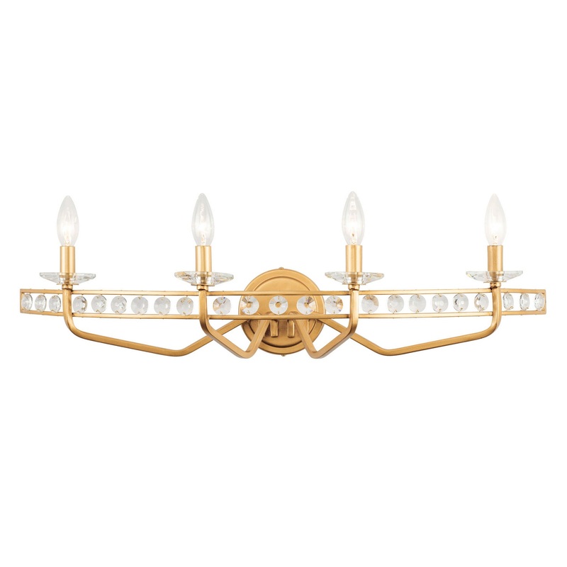Monroe Four Light Bath in Antique Gold