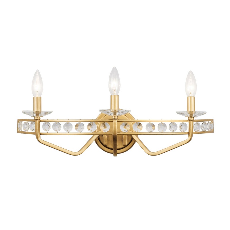 Monroe Three Light Bath in Antique Gold