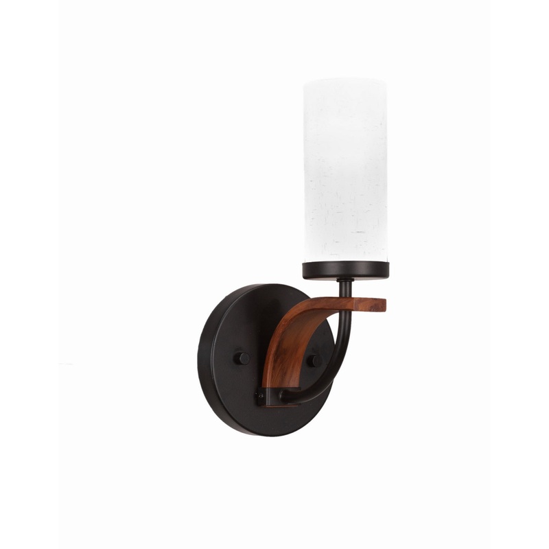 Monterey One Light Wall Sconce in Matte Black & Painted Distressed Wood-look Metal
