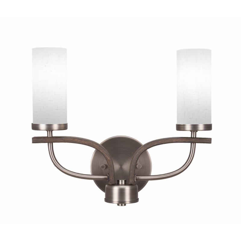 Monterey Two Light Bath Bar in Graphite & Painted Distressed Wood-look Metal