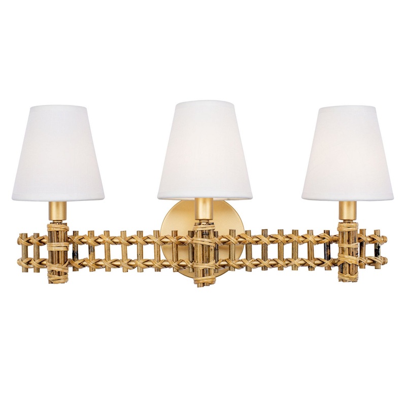 Nevis Three Light Bath in French Gold
