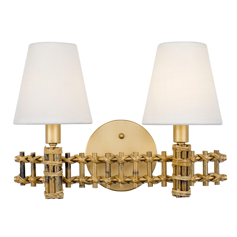 Nevis Two Light Bath in French Gold