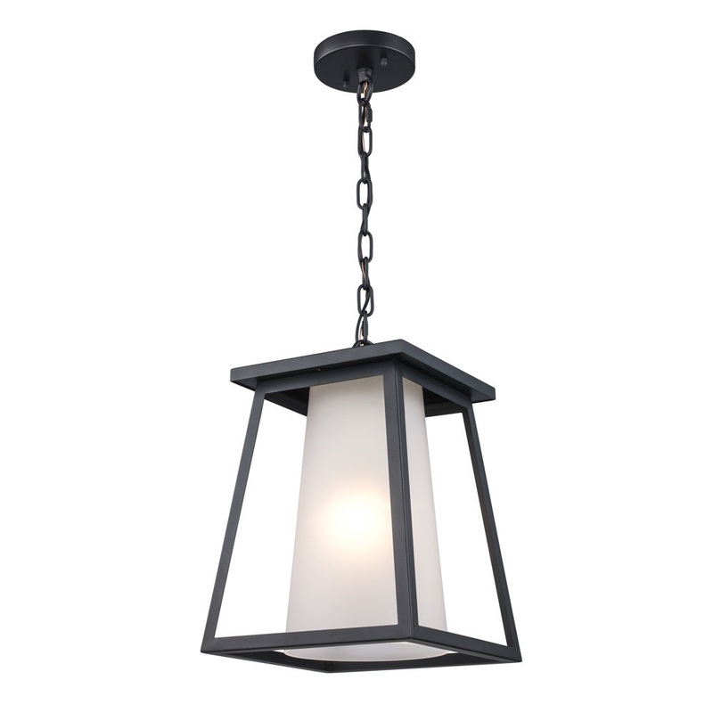 One Light Hanging Lantern in Black