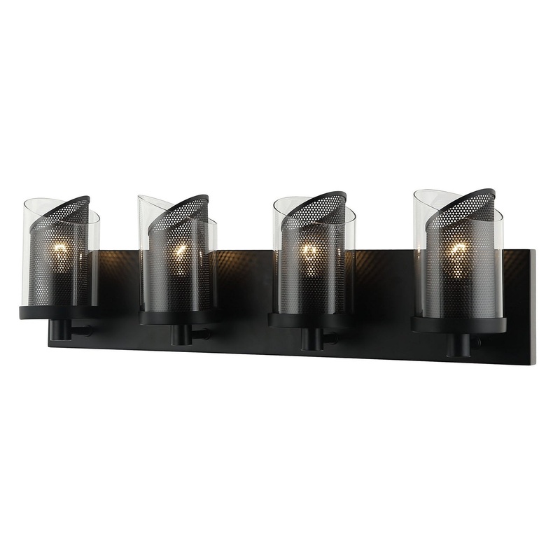 So Inclined Four Light Bath in Black
