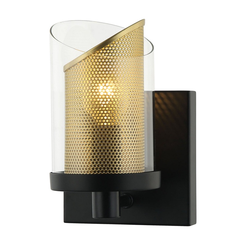 So Inclined One Light Bath in Black/Gold