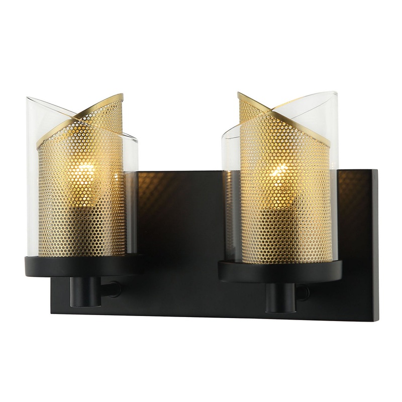 So Inclined Two Light Bath in Black/Gold