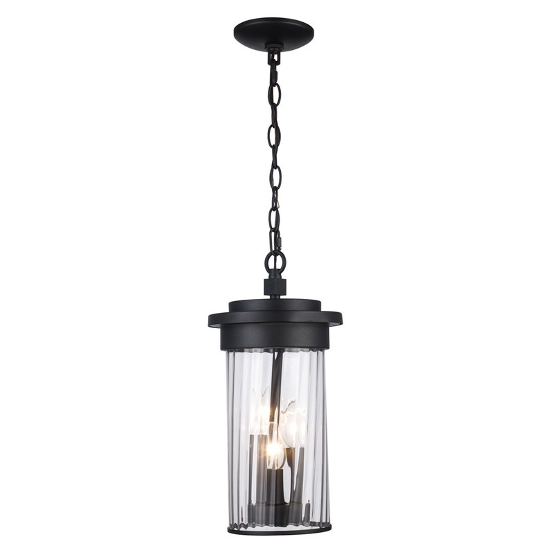 Three Light Hanging Lantern in Black