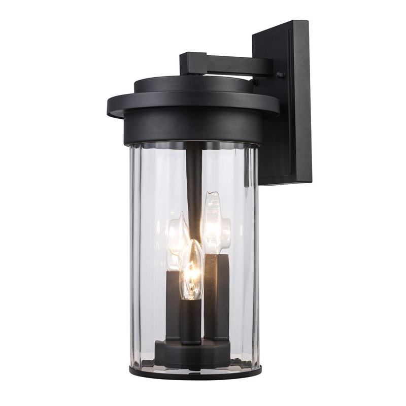 Three Light Wall Lantern in Black