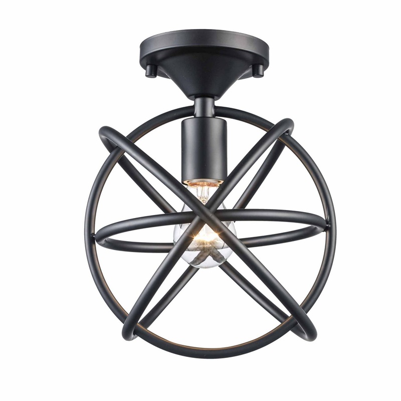 Viewridge One Light Semi-Flush Mount in Black