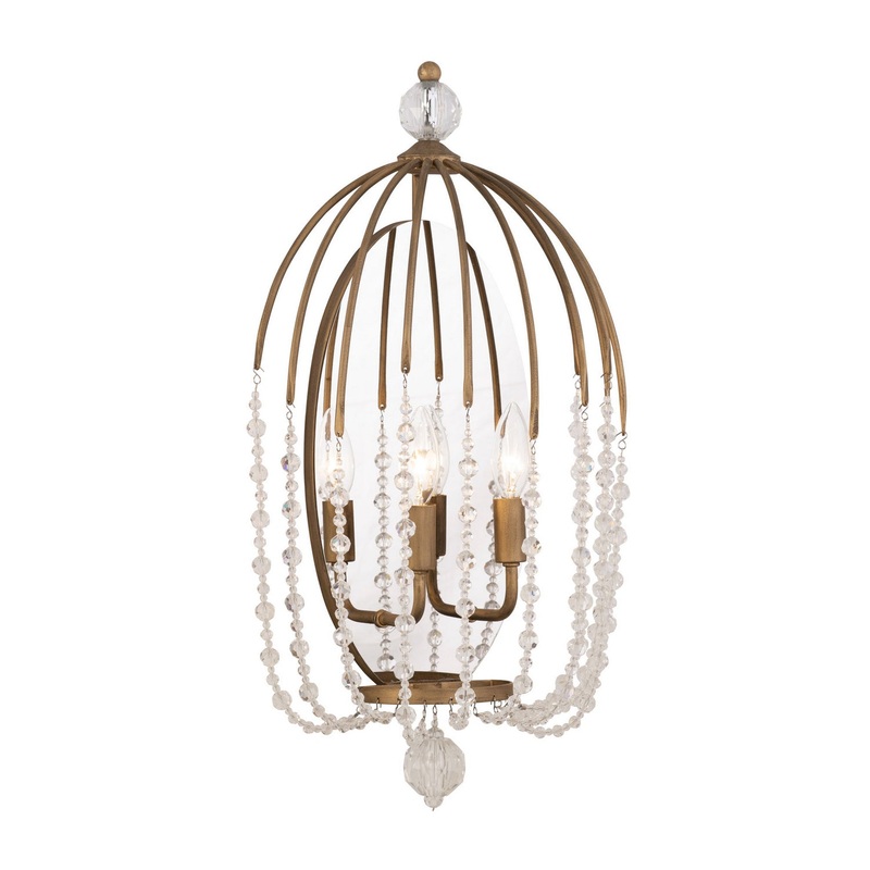 Voliere Two Light Wall Sconce in Havana Gold