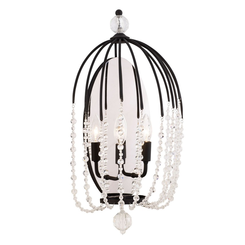 Voliere Two Light Wall Sconce in Matte Black