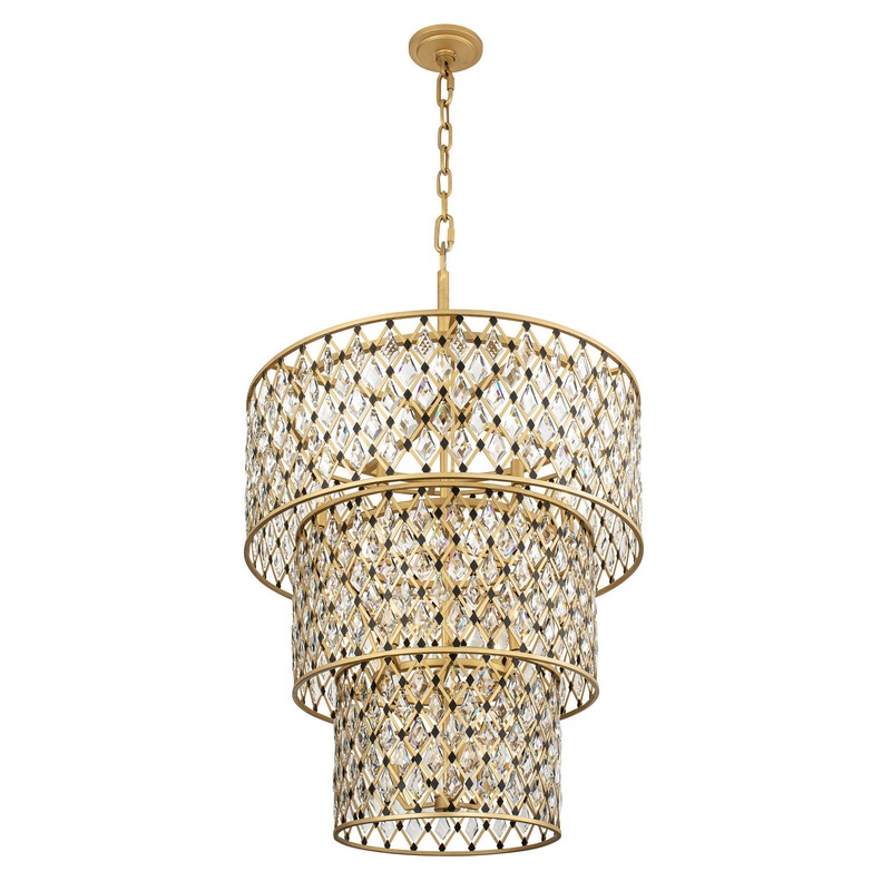 Windsor 13 Light Chandelier in French Gold/Matte Black