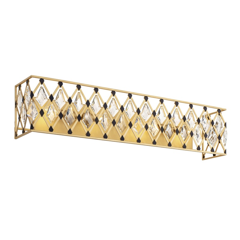 Windsor Four Light Bath in French Gold/Matte Black