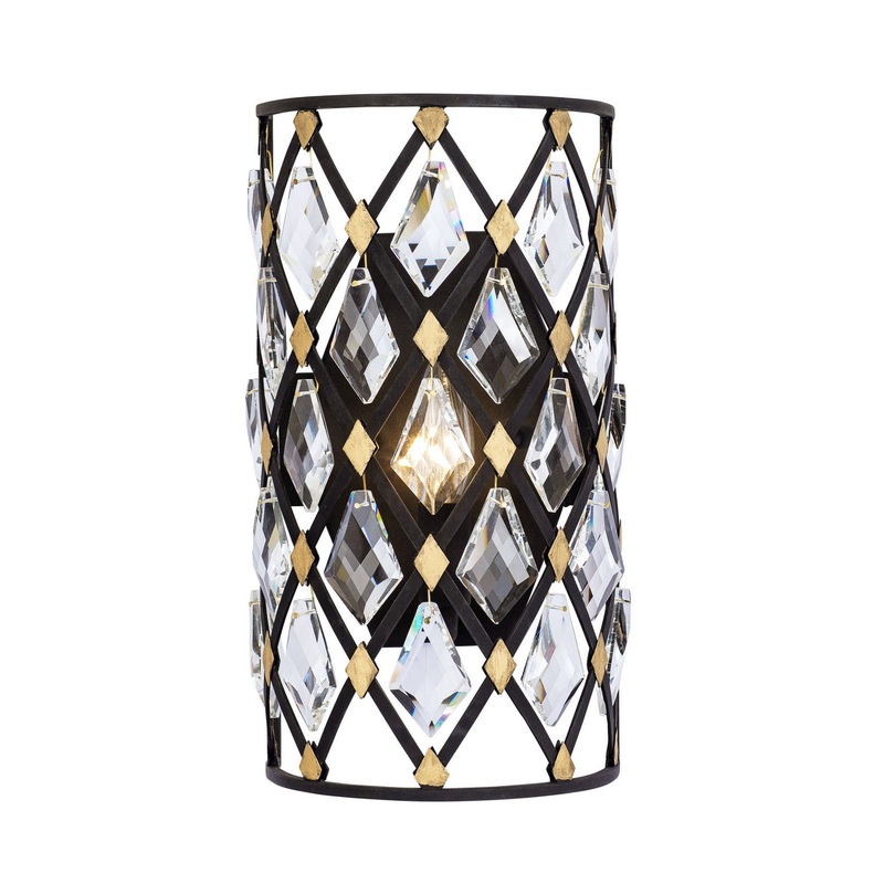 Windsor One Light Wall Sconce in Carbon/Havana Gold