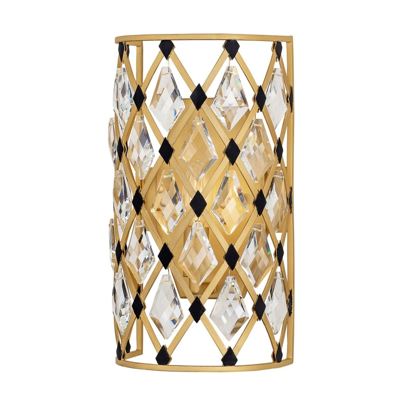 Windsor One Light Wall Sconce in French Gold/Matte Black