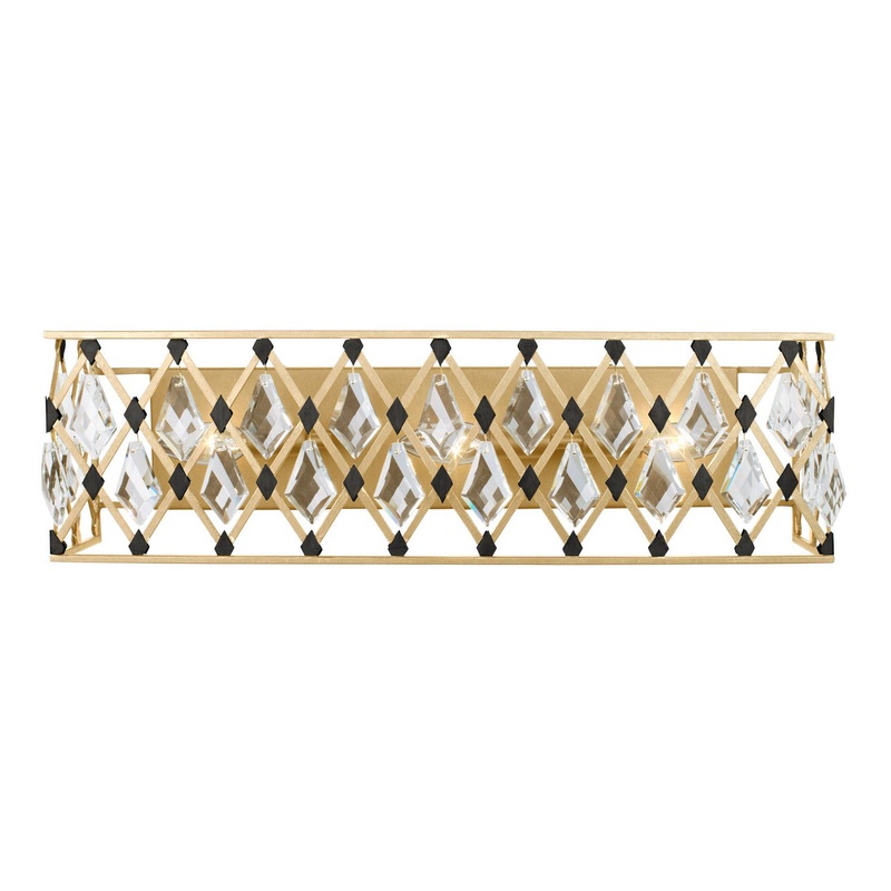 Windsor Three Light Bath in French Gold/Matte Black