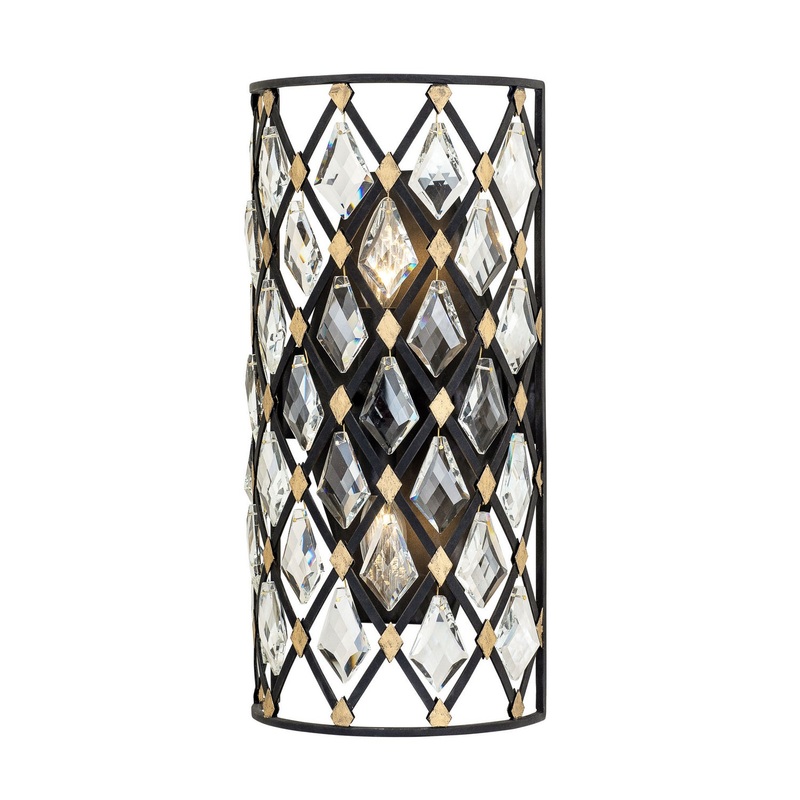 Windsor Two Light Wall Sconce in Carbon/Havana Gold