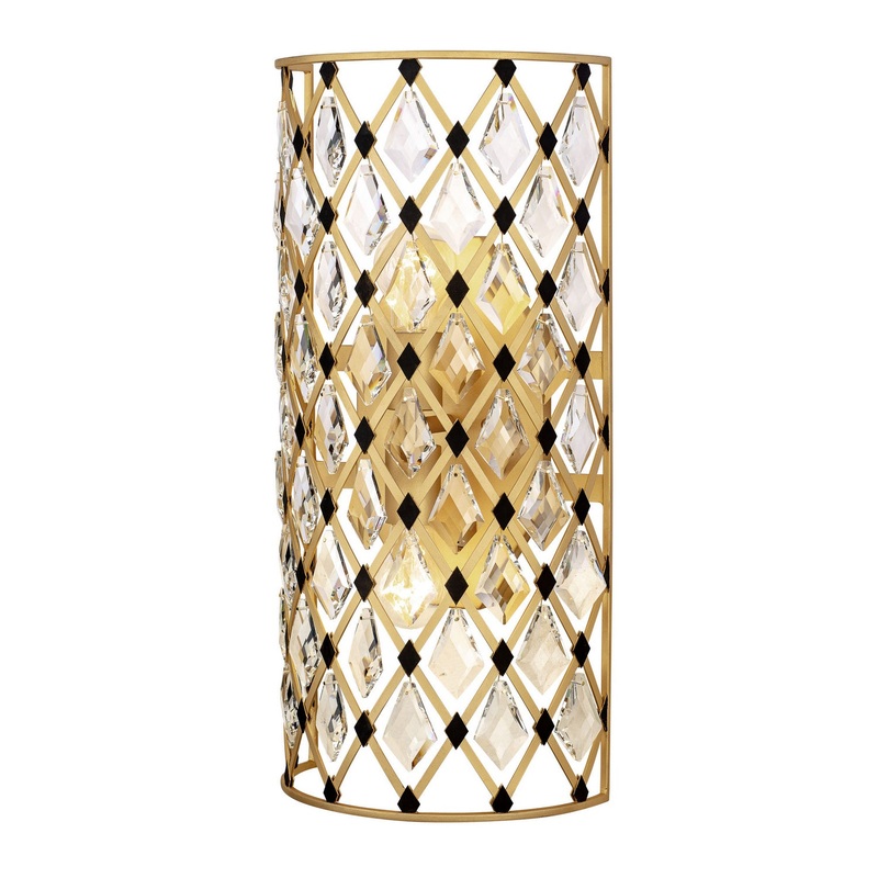 Windsor Two Light Wall Sconce in French Gold/Matte Black