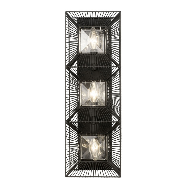 Arcade Three Light Wall Sconce in Carbon