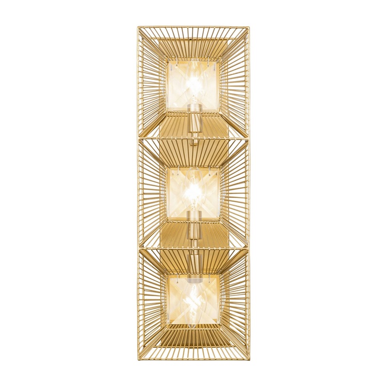 Arcade Three Light Wall Sconce in French Gold