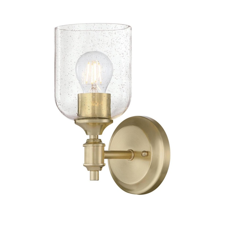 Basset One Light Wall Fixture in Champagne Brass