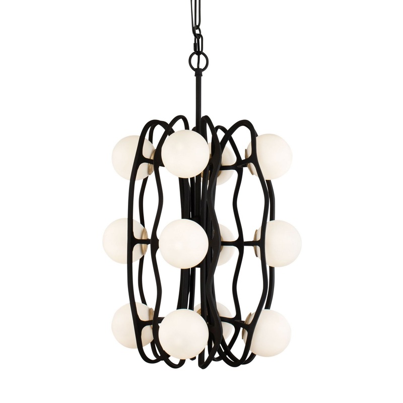 Black Betty LED Pendant in Carbon/French Gold