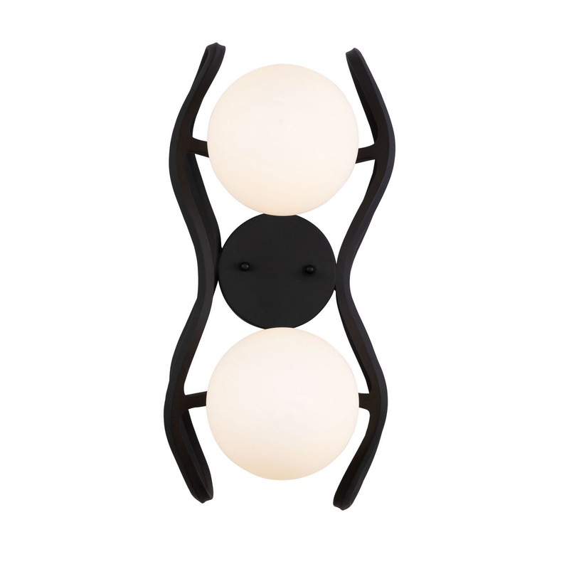 Black Betty Two Light Wall Sconce in Carbon/French Gold