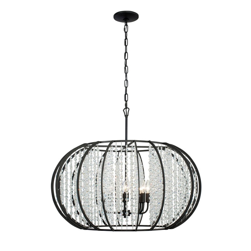 Caesar Eight Light Pendant in Carbon